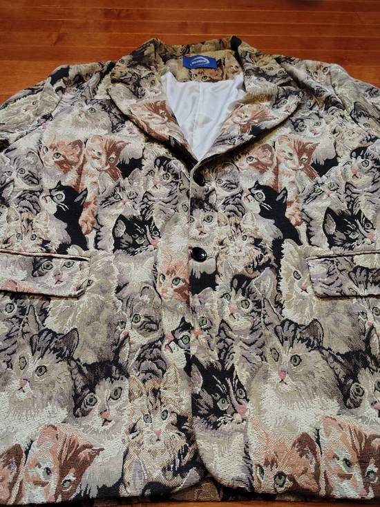 INS ERROR Other - INS ERROR Cat Woven Tapestry Blazer Jacket Streetwear Art to Wear - Men's Large